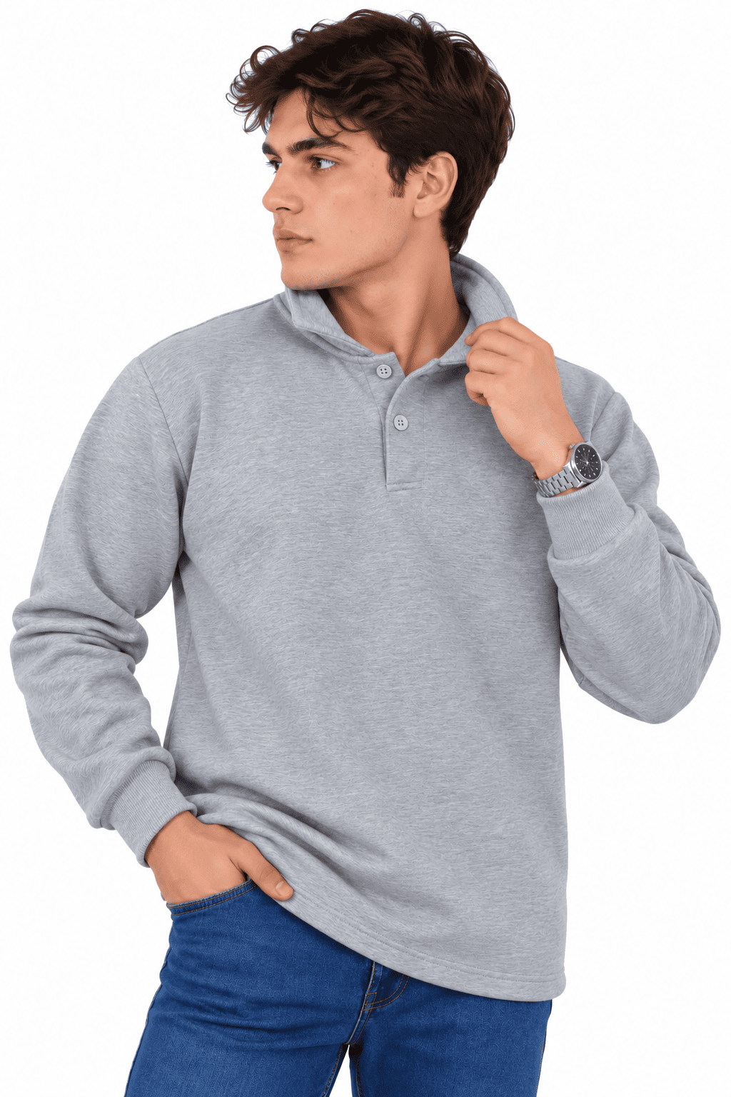 POLO YAKA ÜÇ İPLİK SWEAT