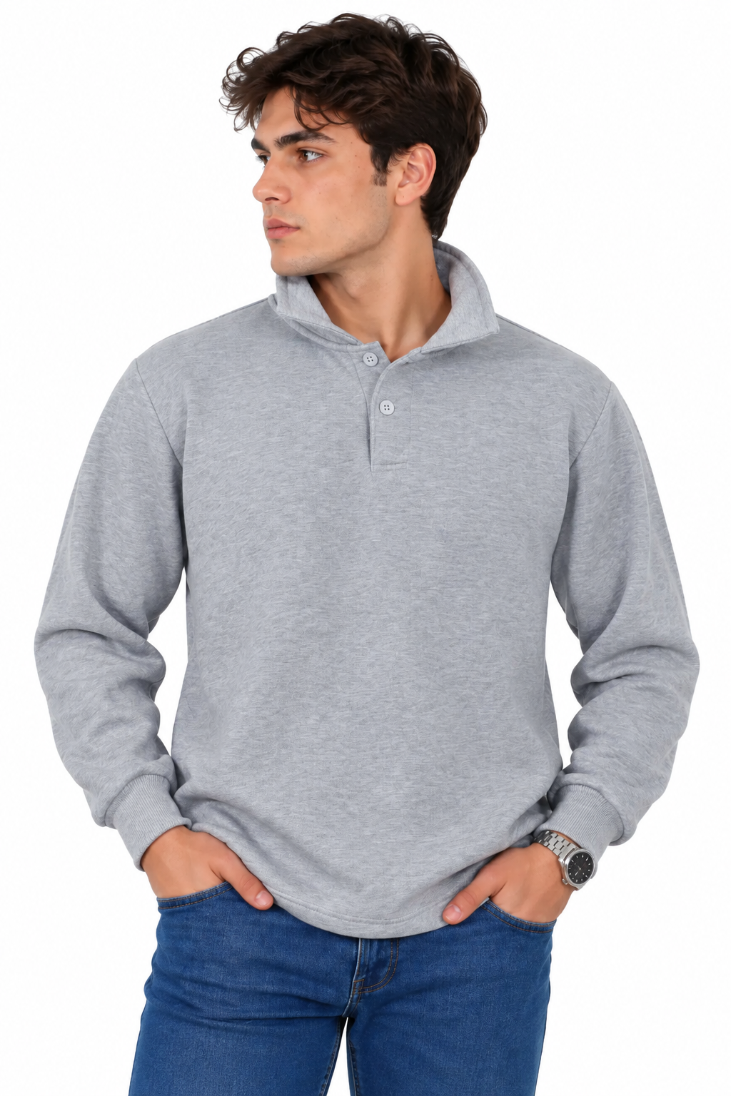 POLO YAKA ÜÇ İPLİK SWEAT
