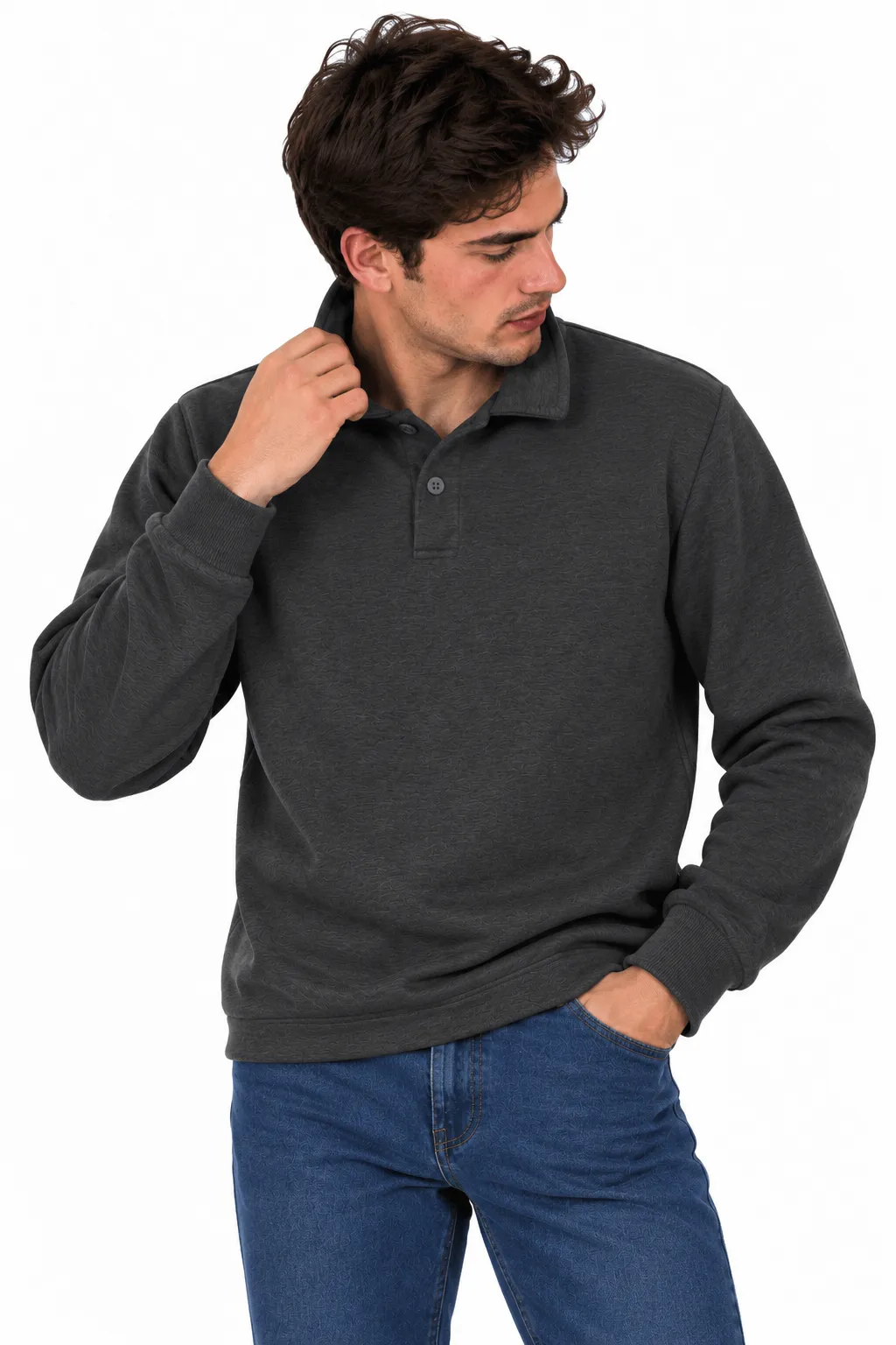 POLO YAKA ÜÇ İPLİK SWEAT