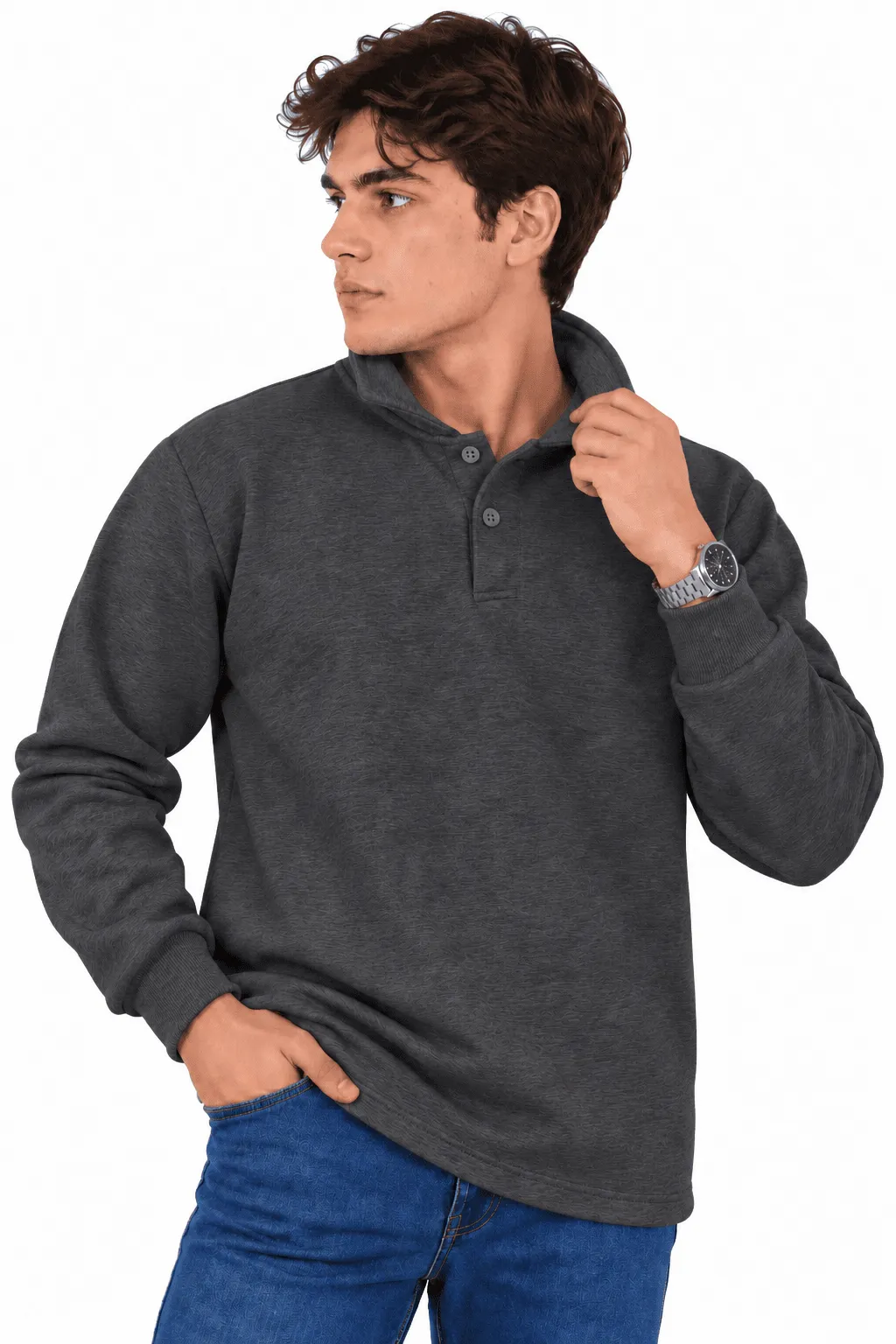 POLO YAKA ÜÇ İPLİK SWEAT