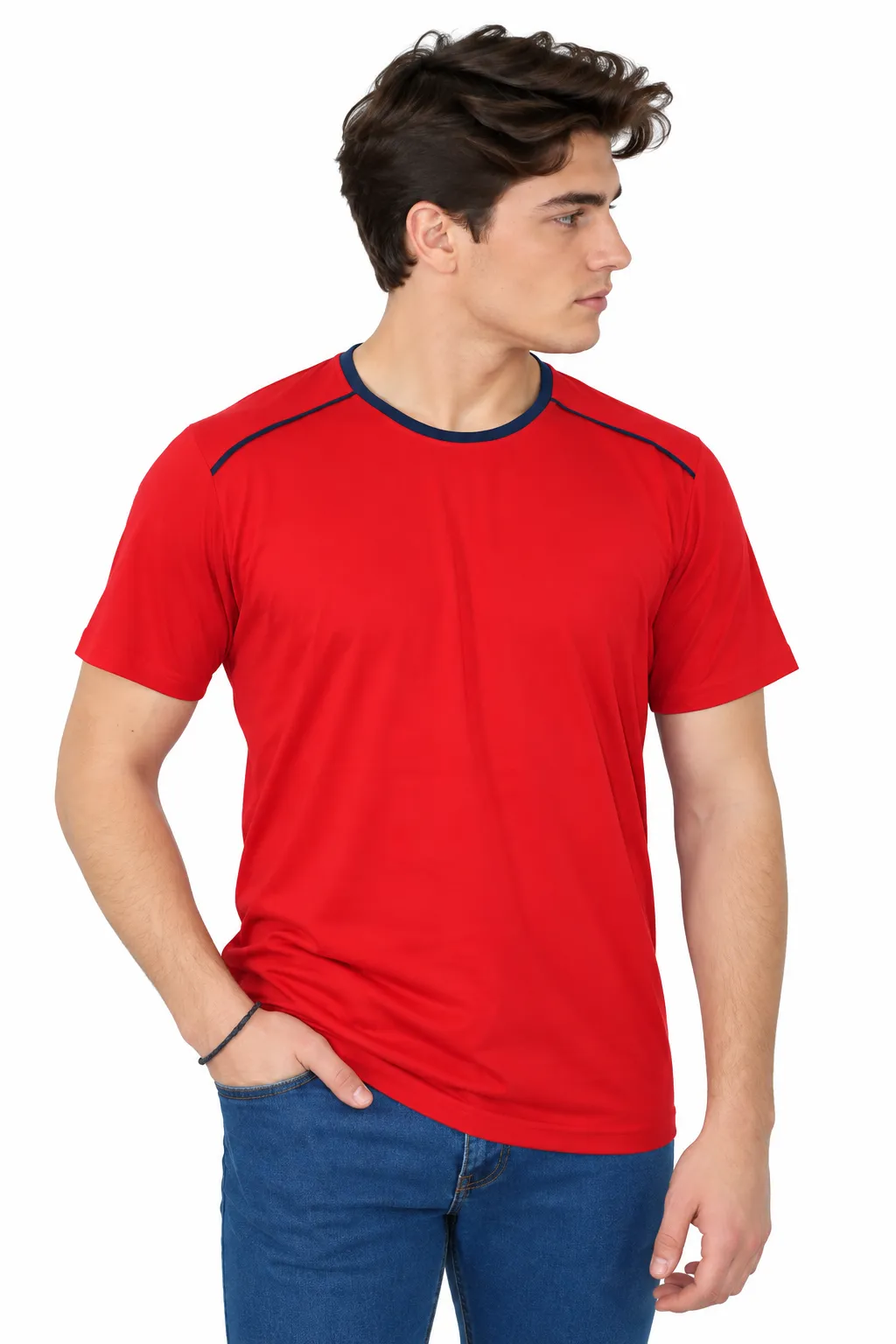 SIFIR YAKA PENYE T-SHIRT