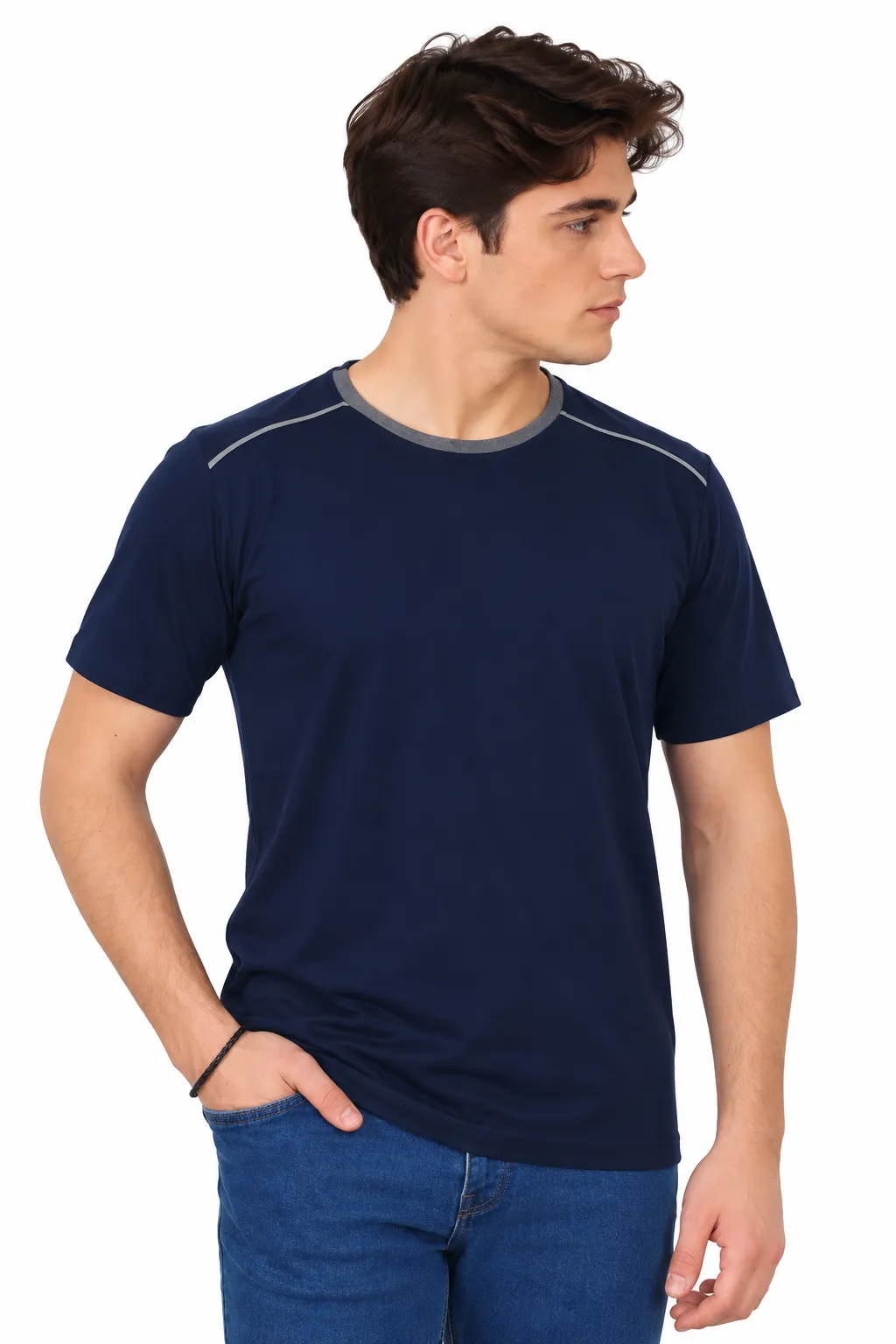 SIFIR YAKA PENYE T-SHIRT