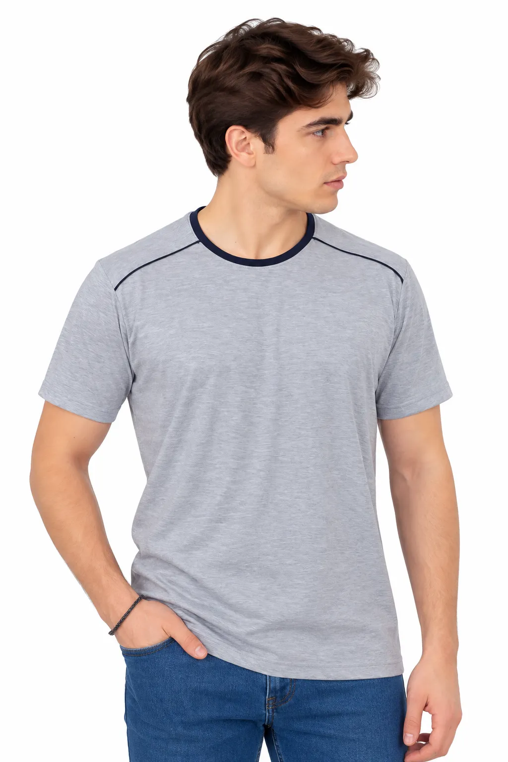 SIFIR YAKA PENYE T-SHIRT