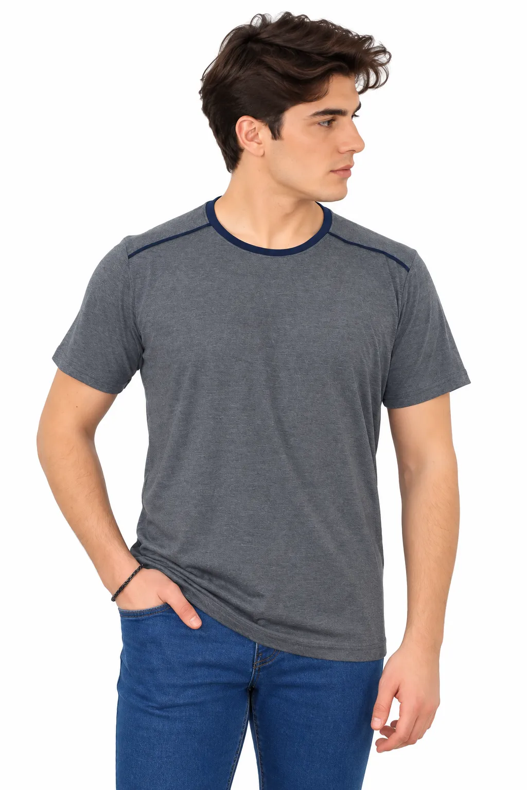 SIFIR YAKA PENYE T-SHIRT