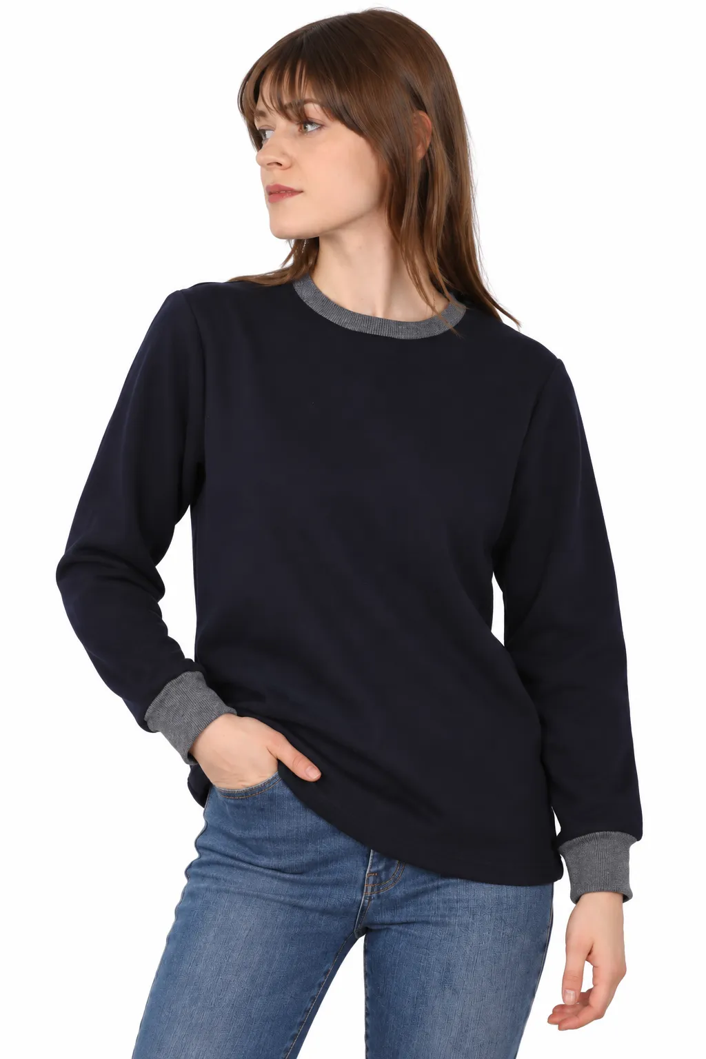 SIFIR YAKA ÜÇ İPLİK SWEAT
