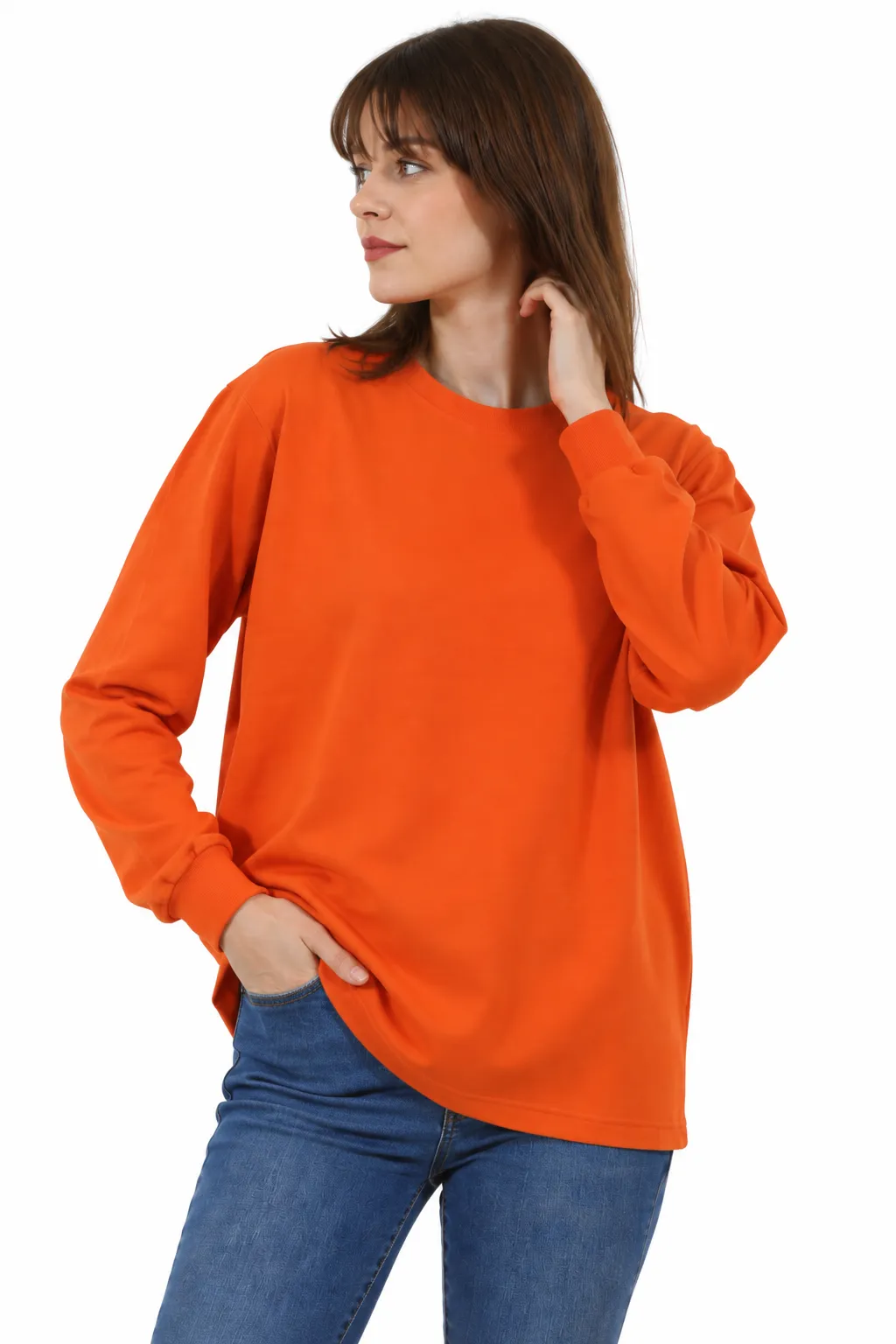 SIFIR YAKA ÜÇ İPLİK SWEAT