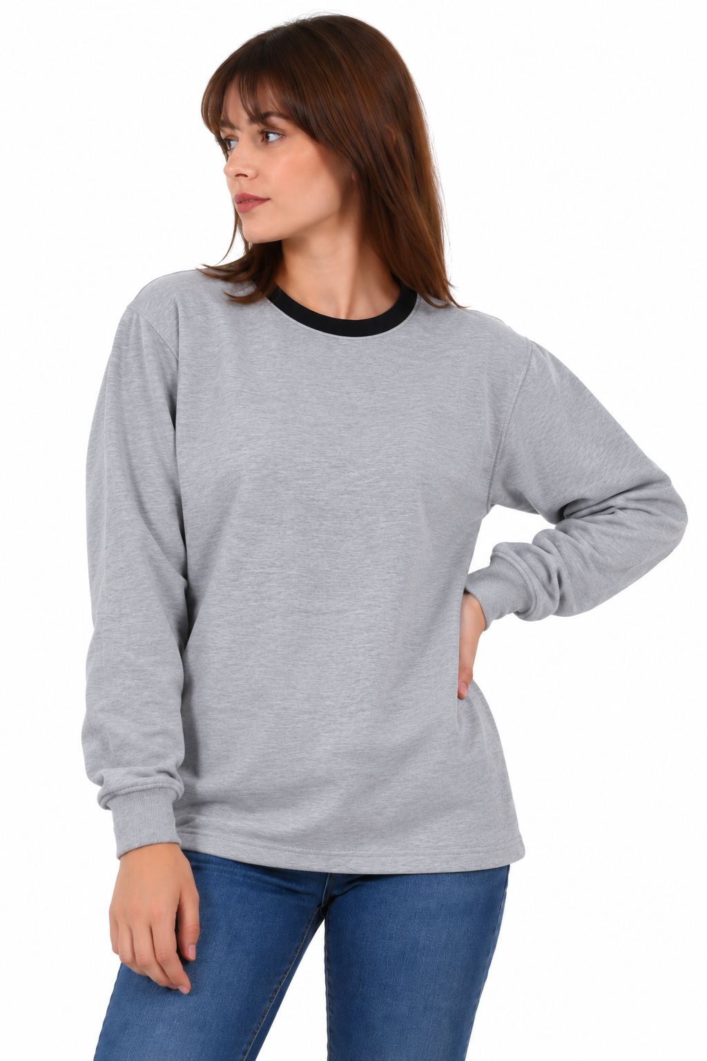 SIFIR YAKA ÜÇ İPLİK SWEAT